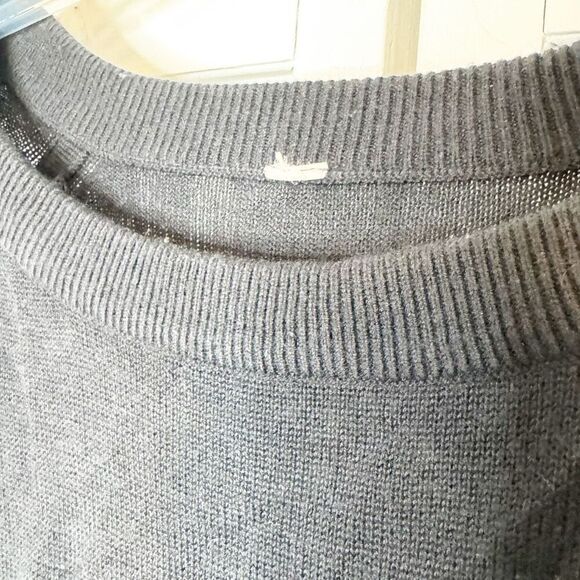 Lululemon Black Sweater Crewneck Long Length High Low Slit Side Hem Women’s S/M - Picture 5 of 12